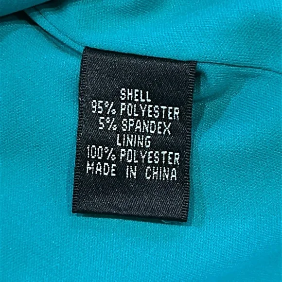 Adrianna Papell Boutique Teal Green Sheath Dress size 14 One Shoulder Satin - Picture 5 of 16